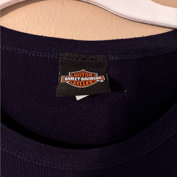 Harley-Davidson Navy Long Sleeve Thermal Shirt Women’s L - Picture 4 of 6
